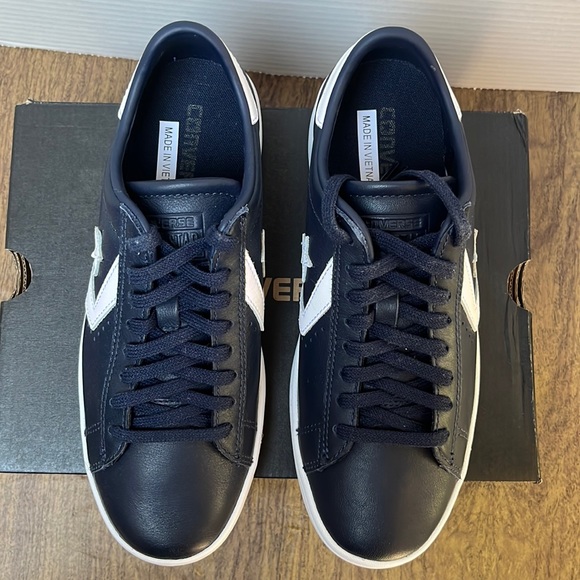 NIB Converse Breakpoint OX Obsidian White Leather Navy Blue Low Top Sneakers 6.5 - Picture 4 of 15